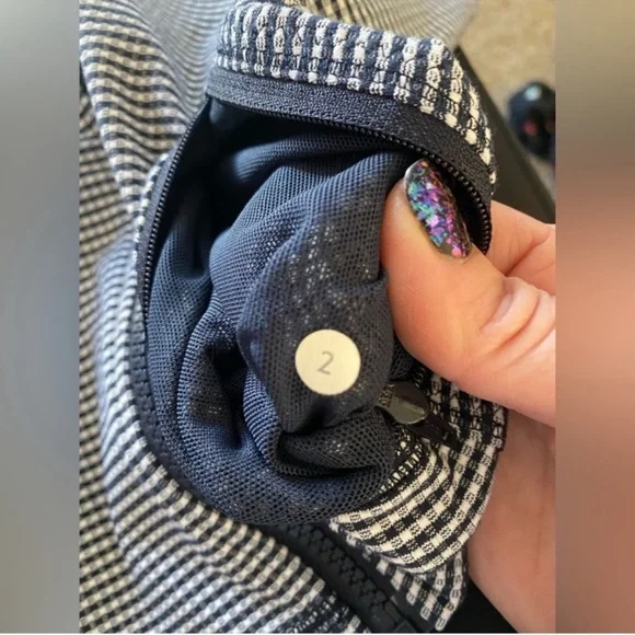 Lululemon Forme Jacket Gingham Blue Check Zip Front Size 2 - Picture 13 of 16